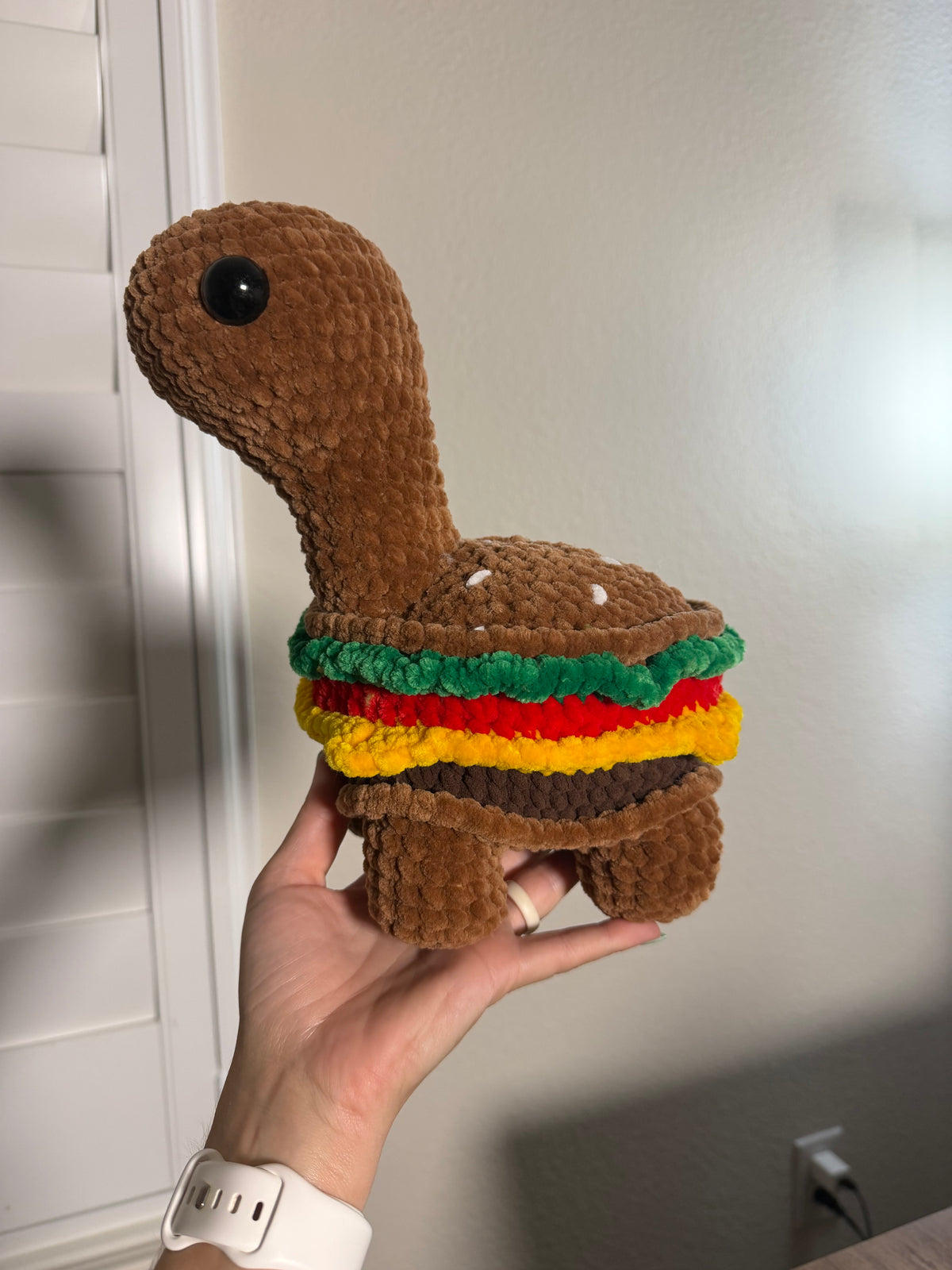 Handmade Crochet Burger Dino