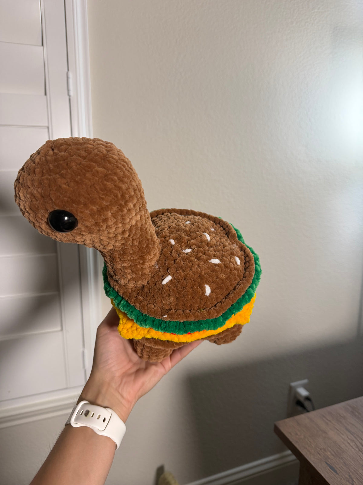 Handmade Crochet Burger Dino